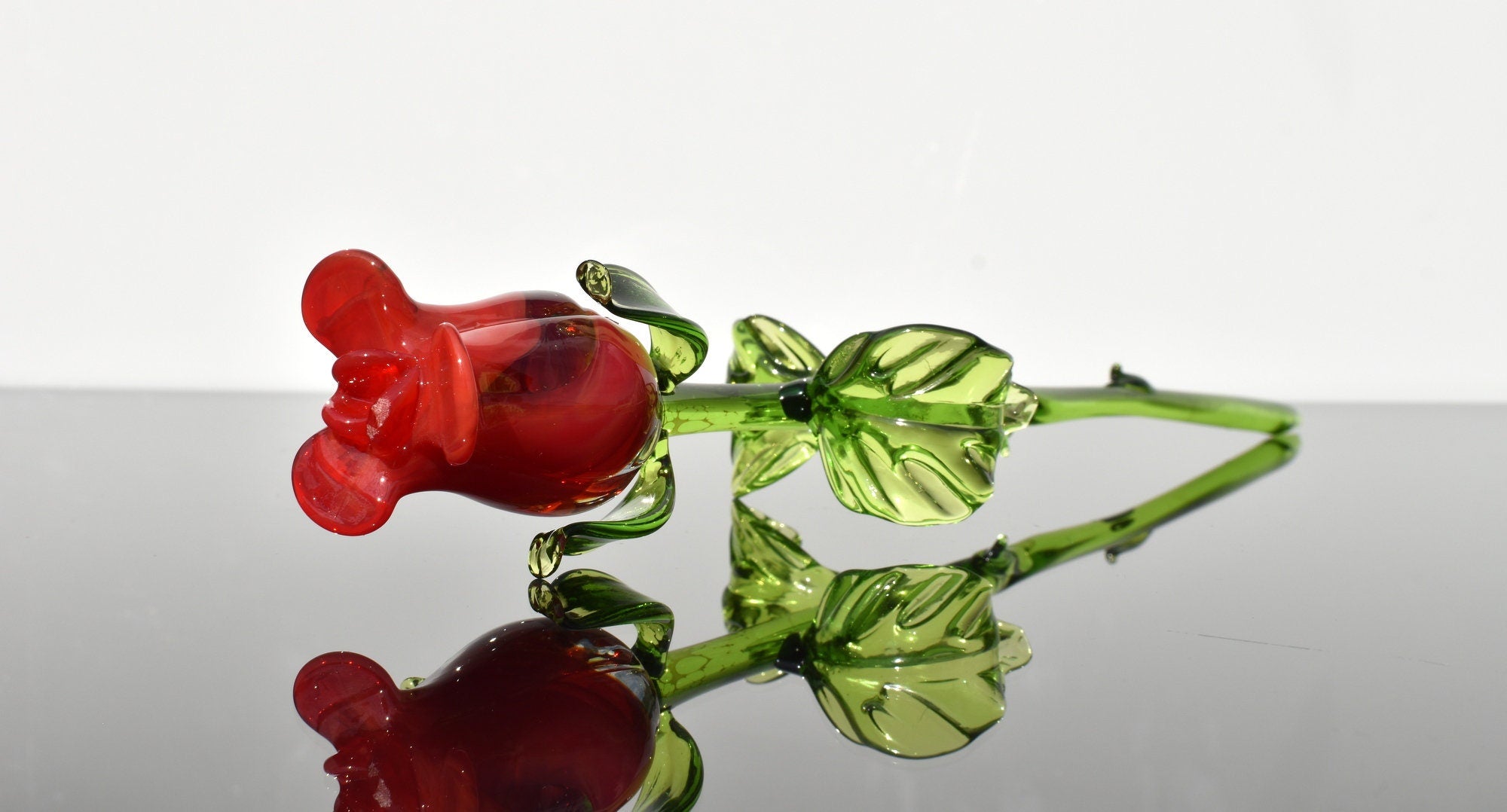 "Valentina" Red Glass Rose