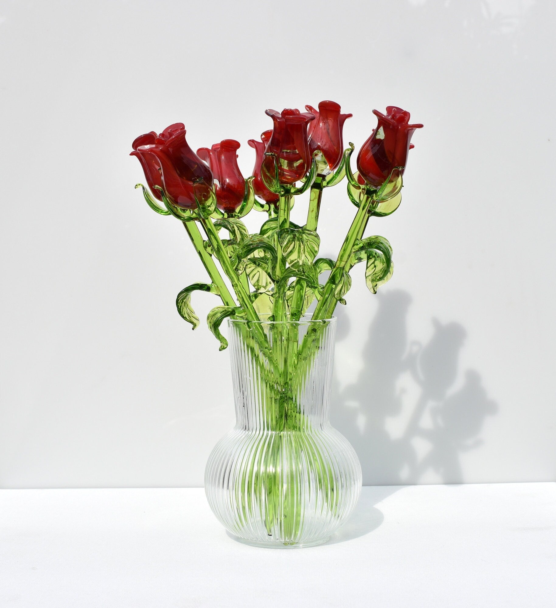 "Valentina" Red Glass Rose