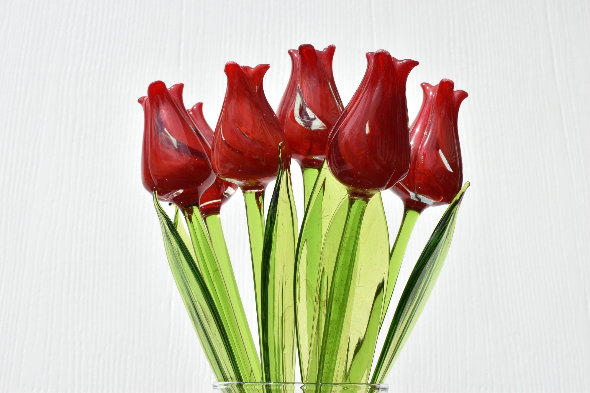 "Liora" Red Glass Tulip