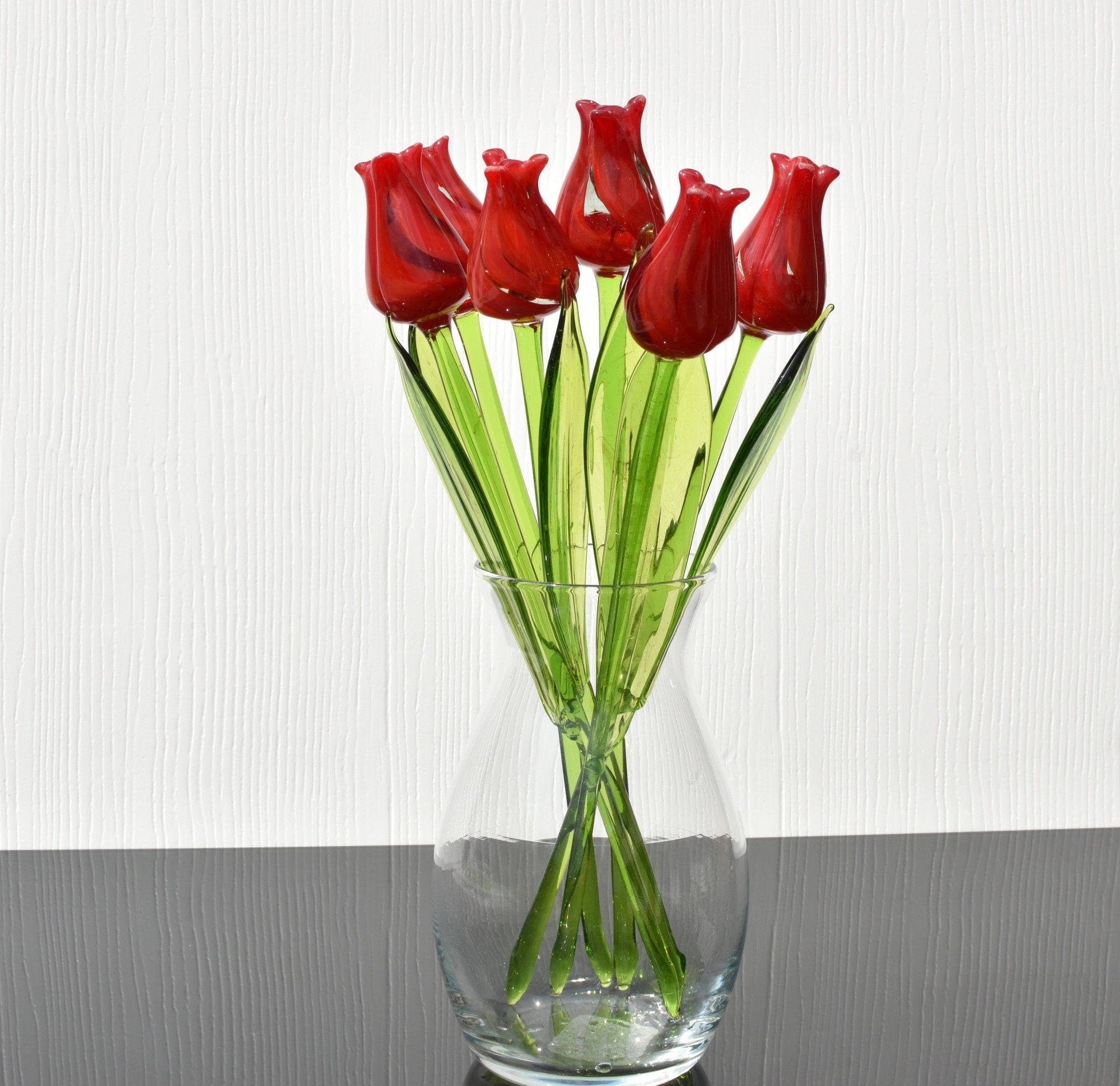 "Liora" Red Glass Tulip