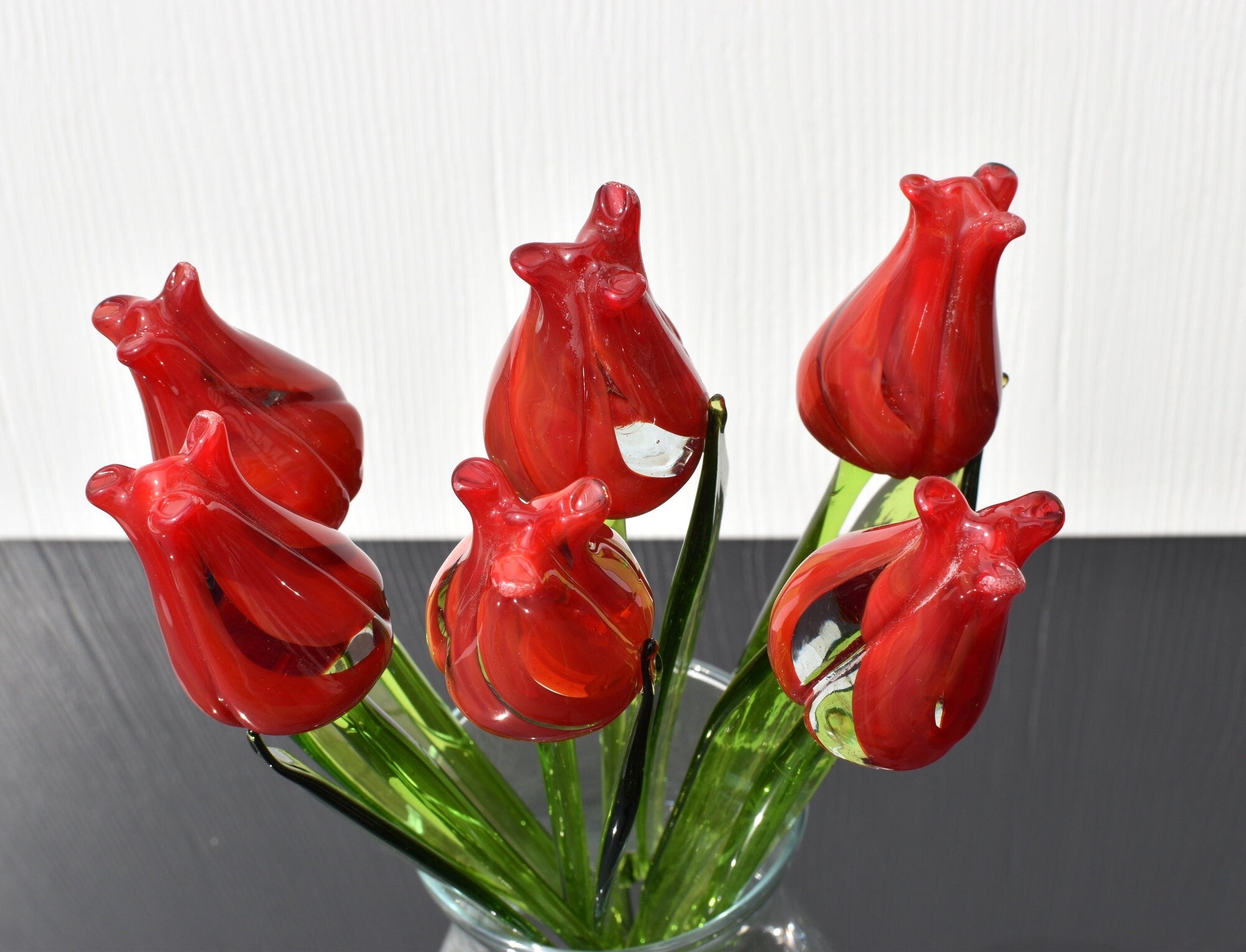 "Liora" Red Glass Tulip