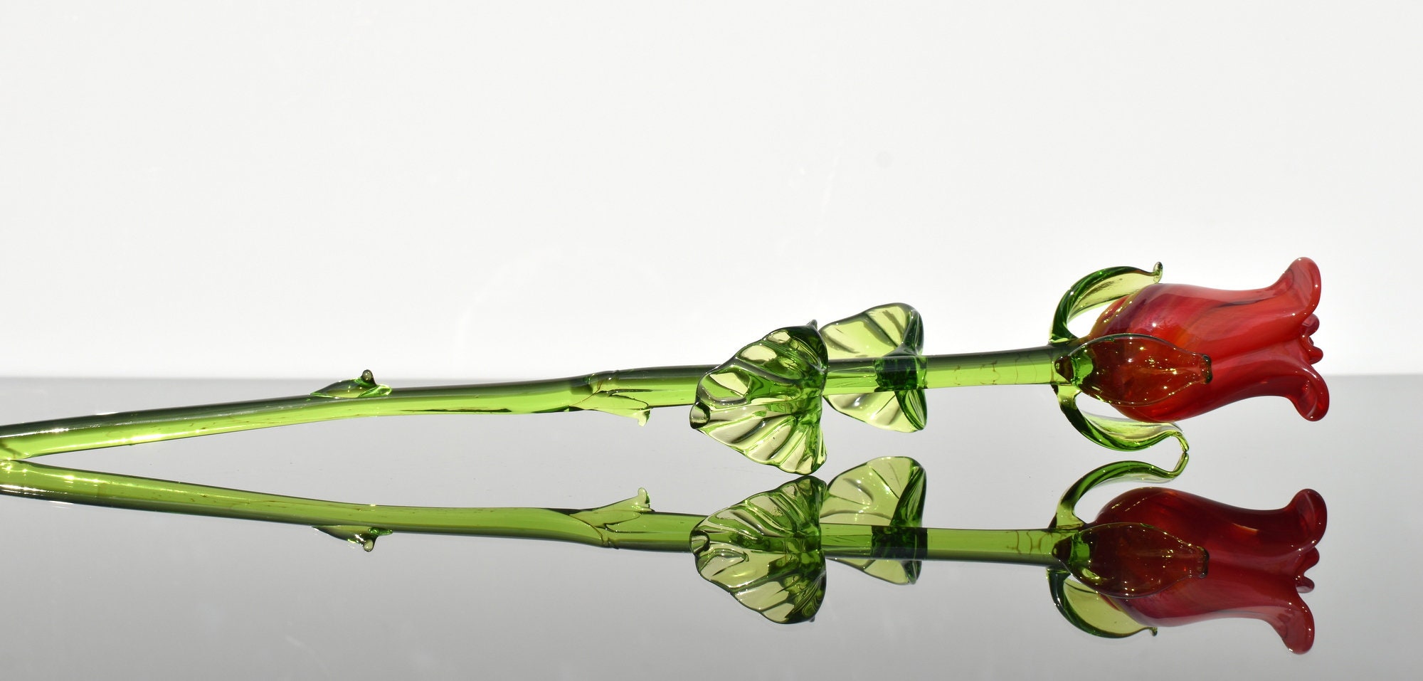"Valentina" Red Glass Rose