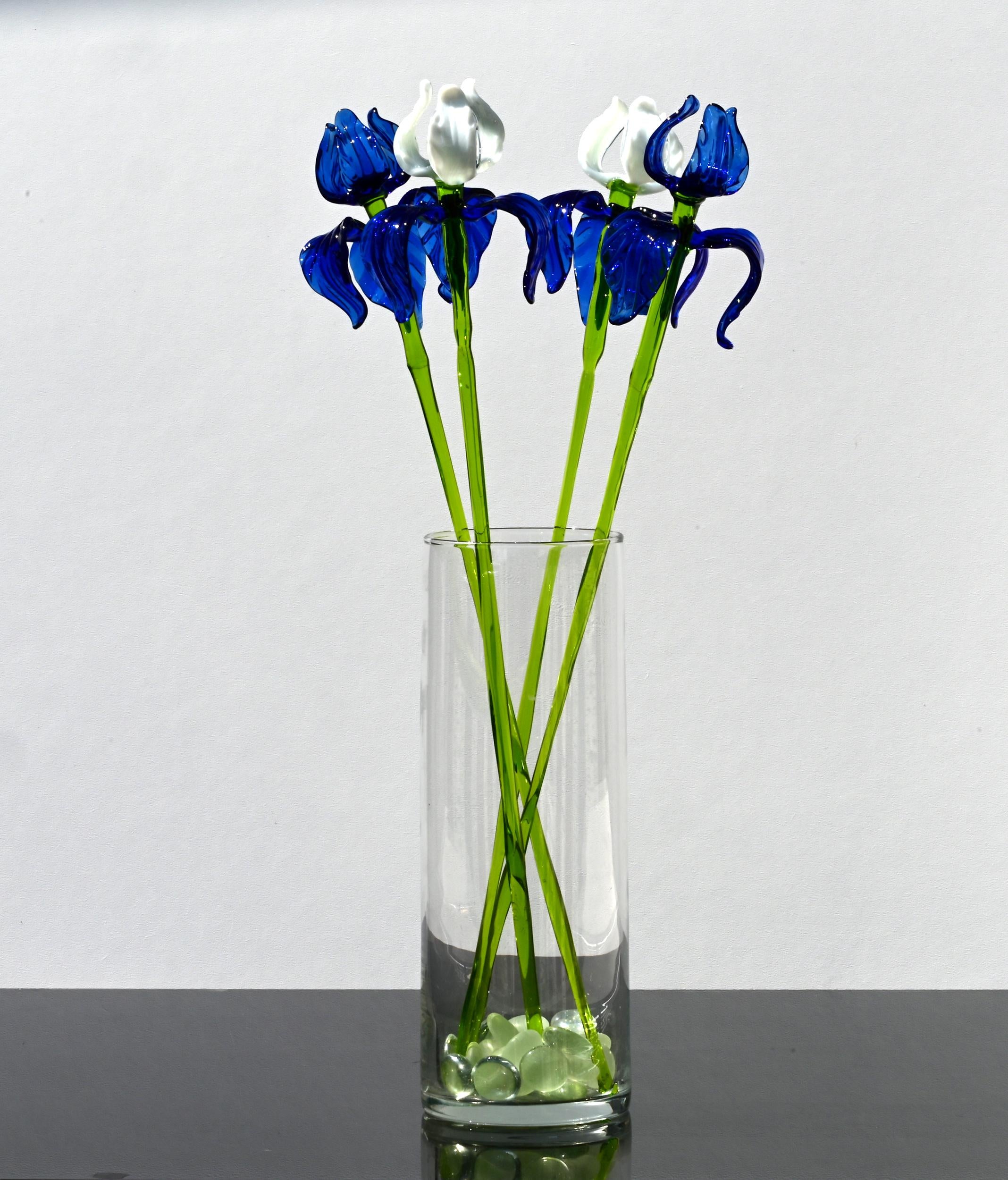 "Moonlight" Blue & White Iris Bouquet