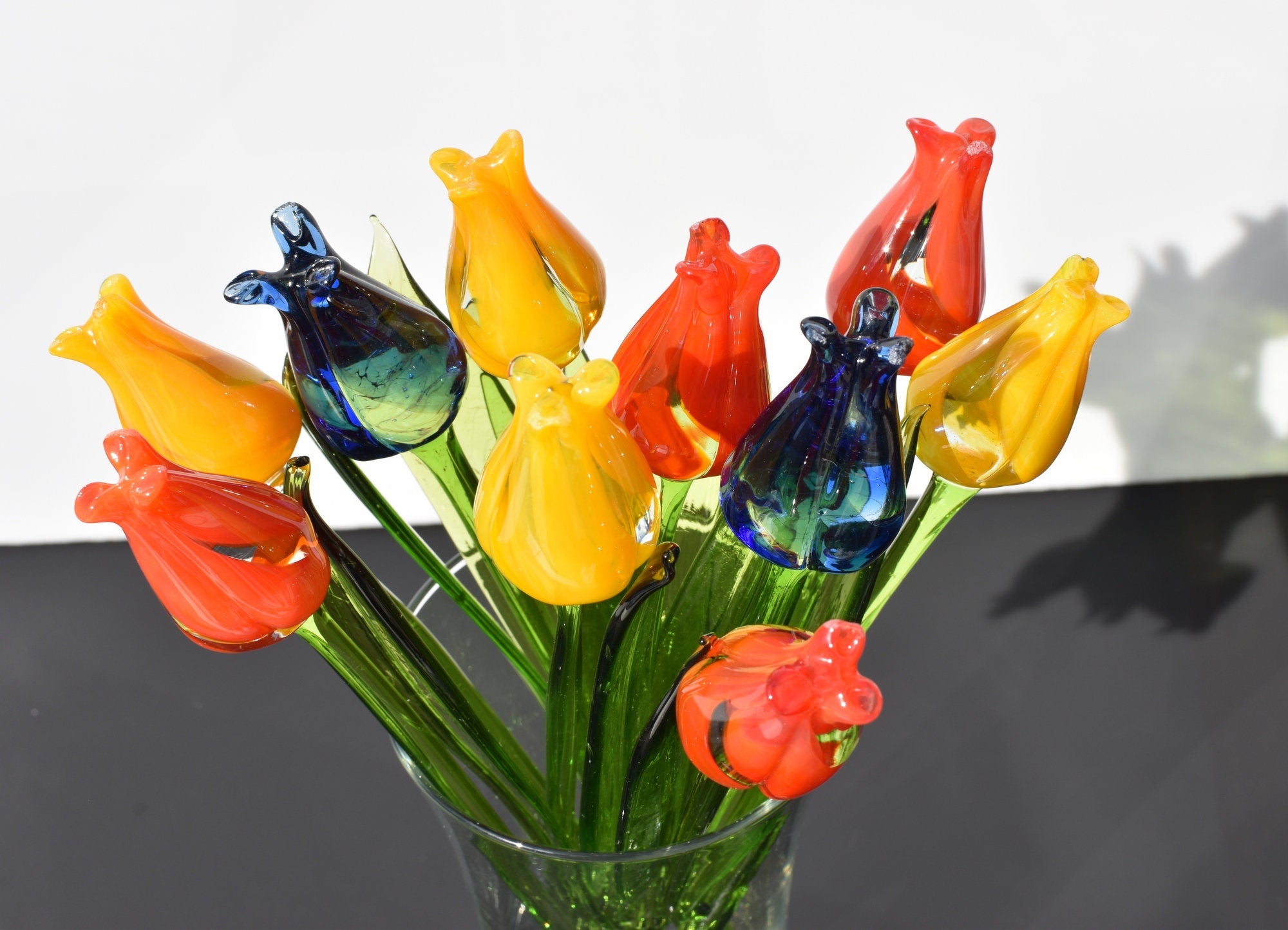 "Liora" Red Glass Tulip