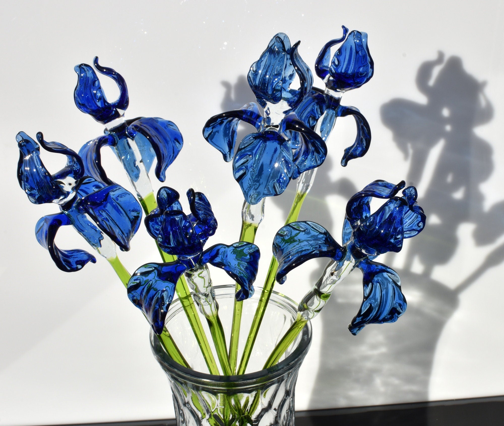"Serenity" Blue Glass Iris