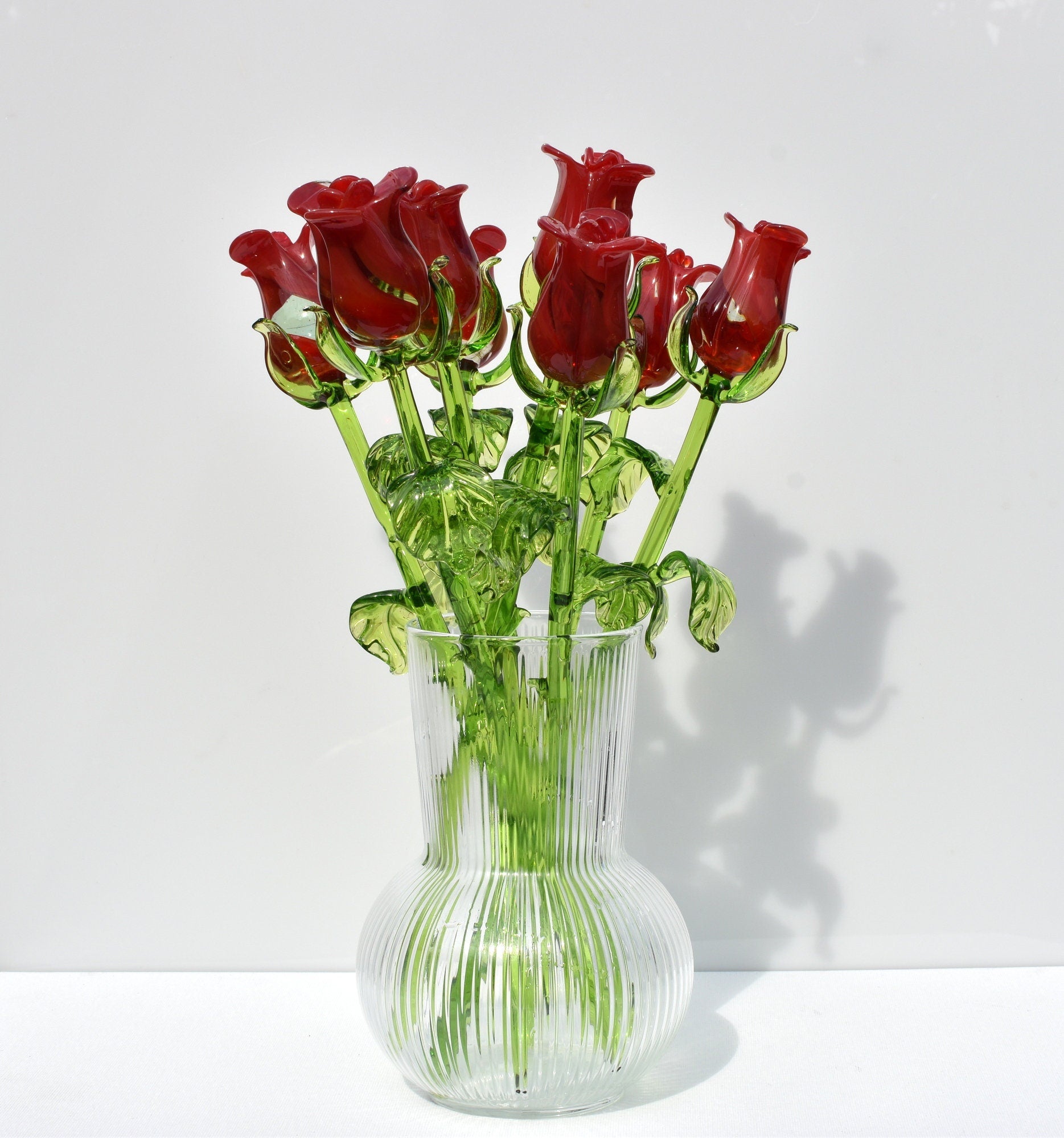 "Valentina" Red Glass Rose