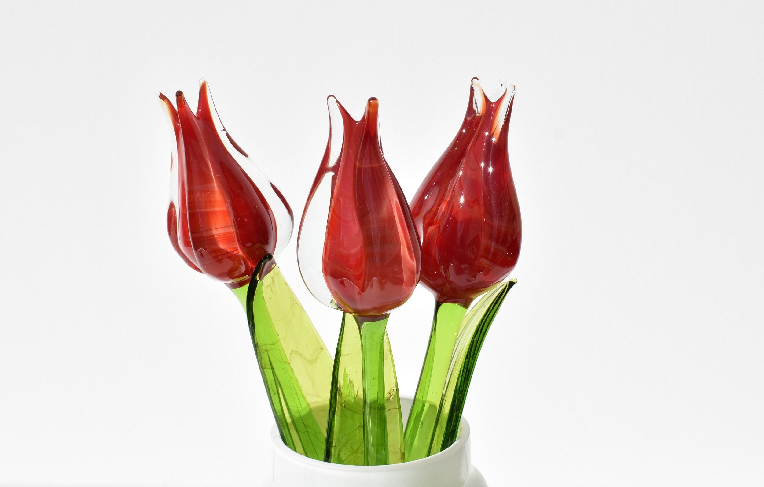 "Liora" Red Glass Tulip