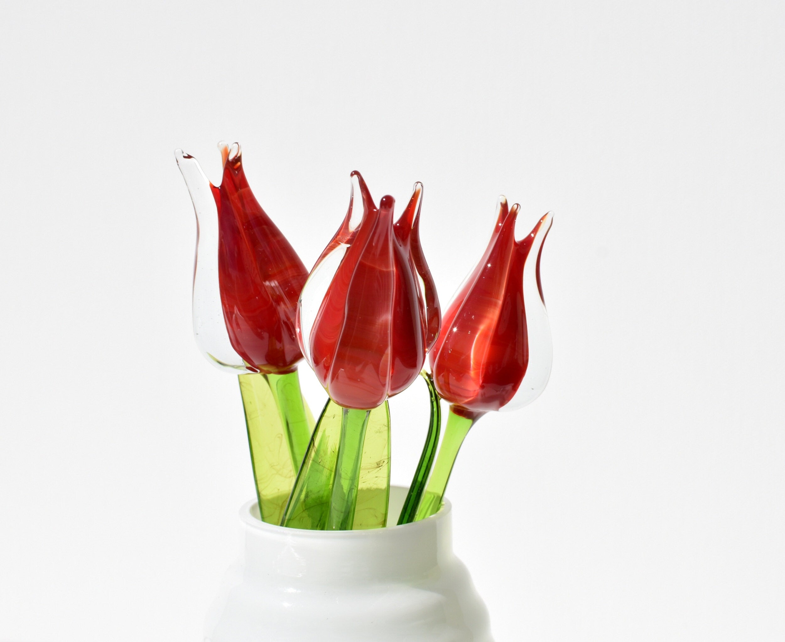 "Liora" Red Glass Tulip