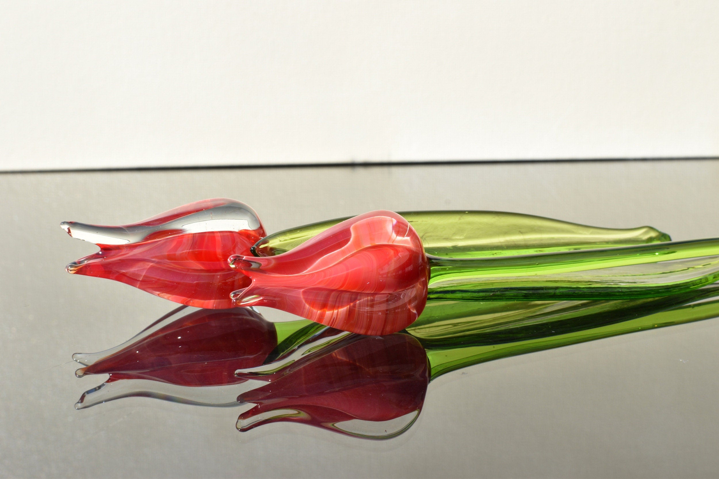 "Liora" Red Glass Tulip